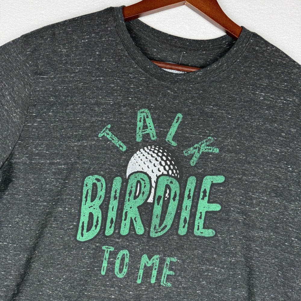 NEW State of Mine Mens L Talk Birdie To Me Golf Graphic T-Shirt Charcoal Gray